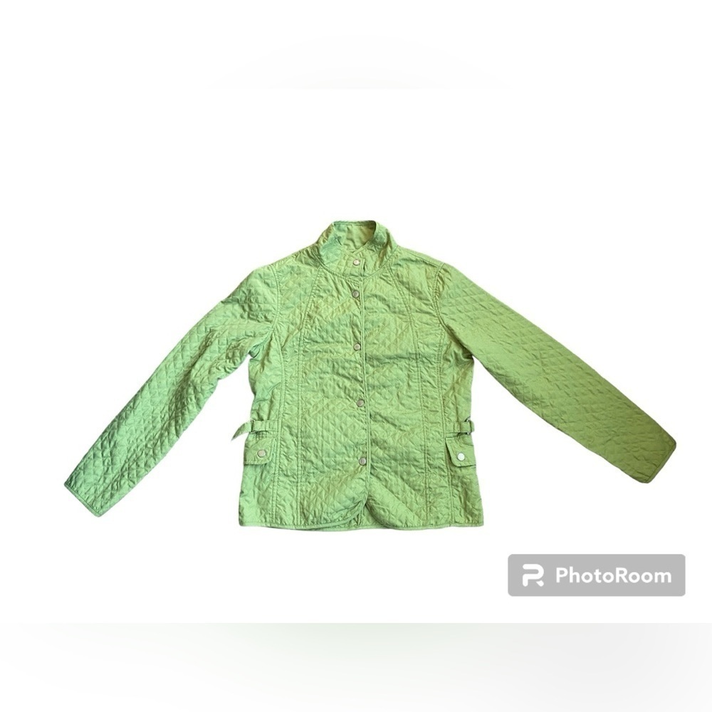 Mifresia Green Snaps Down The Front Lightweight Quilted Jacket Size M​​​​​